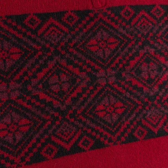 NWT Joseph Abboud Red Fair Isle Wool Blend 1/4 Zip Pullover Sweater 2XL - $80 - Picture 15 of 16